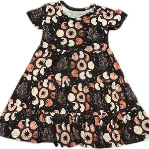 3T Twisted Lily In Our Cat Phase Short Sleeve Twirl Dress